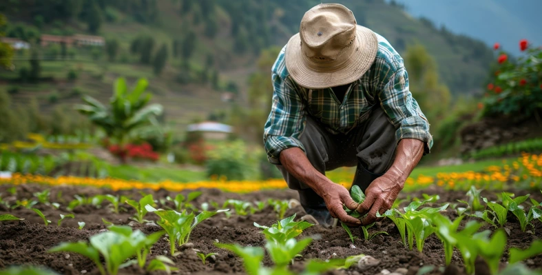 farmer working in field