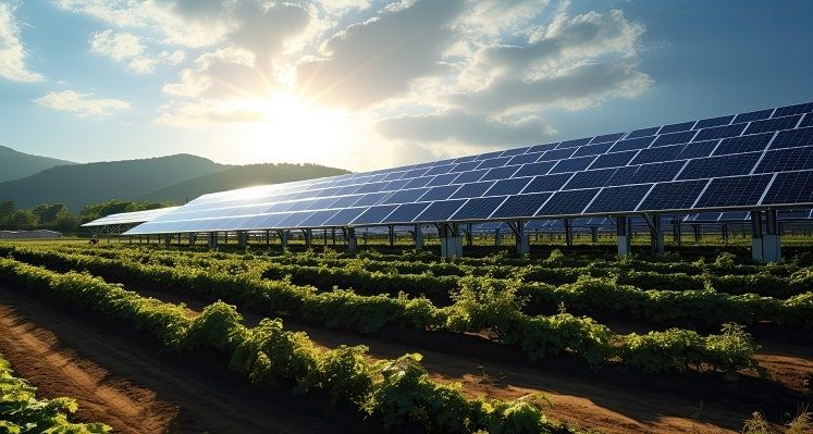 Solar panels in farm 