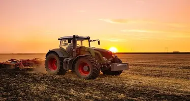 Tractor on field.