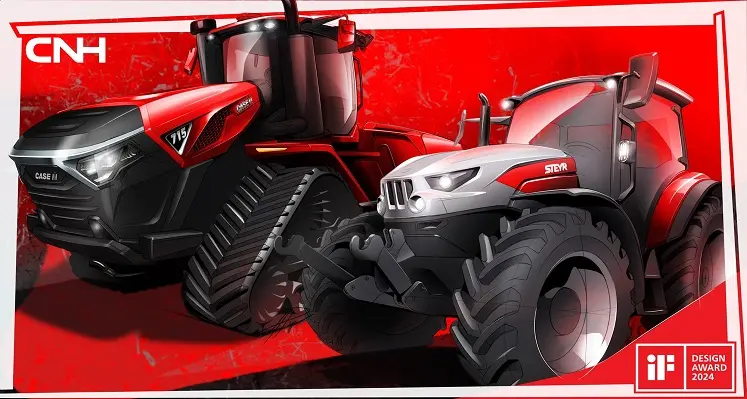 iF Design Award winning Quadtrac 715 and STEYR Plus tractors.